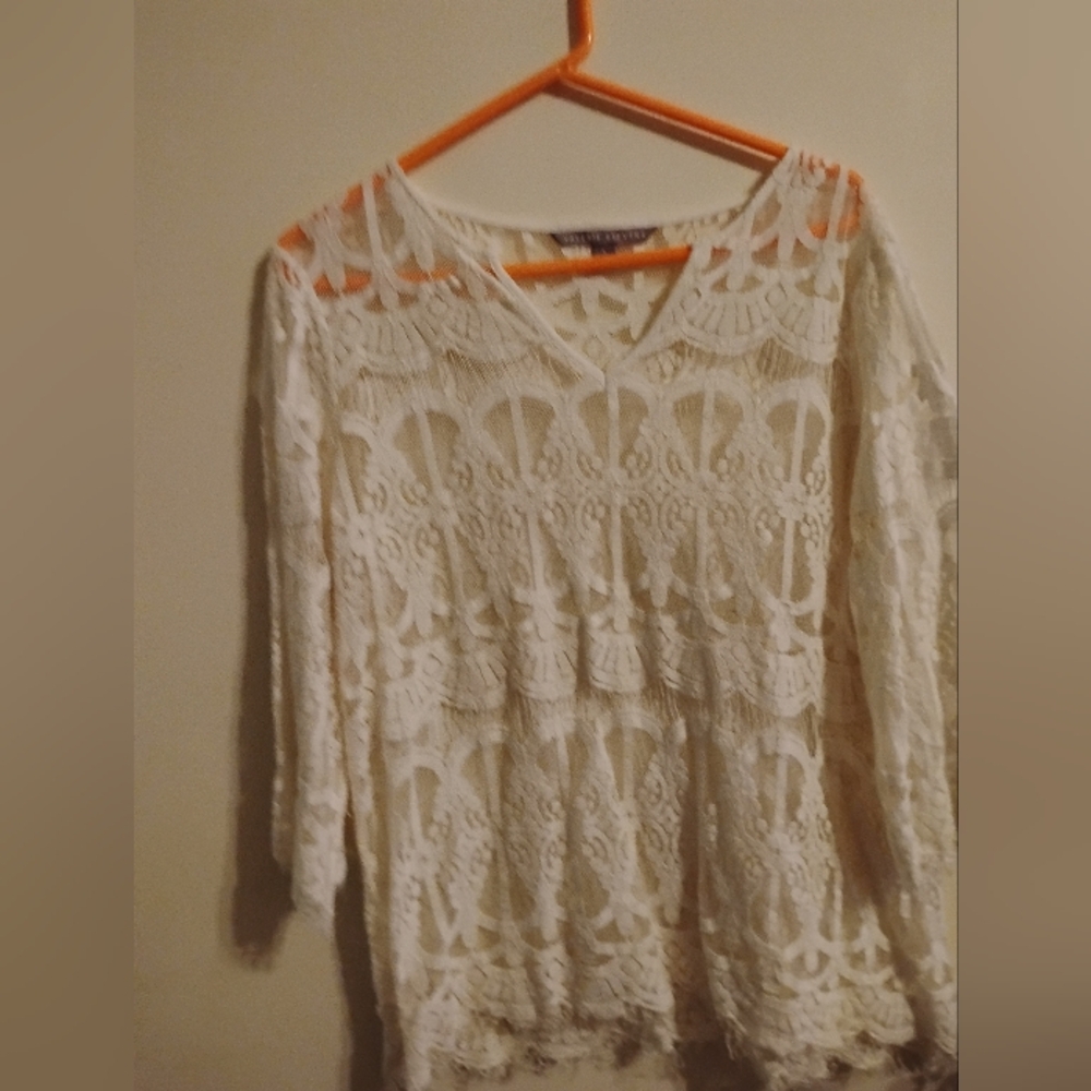 Valerie Stevens Beige Patterned Top